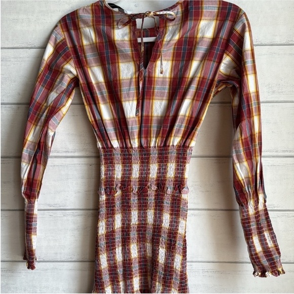 Something Navy Plaid Smocked Dress - Picture 6 of 10